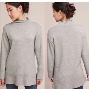 Anthropologie Moth Saskia Mock Neck Sweater XS Grey